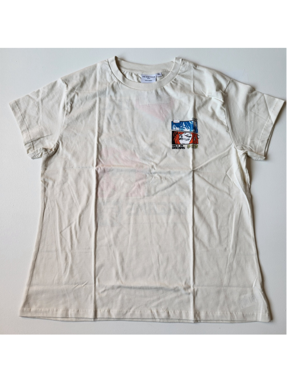 Women's Skinnydip London Only In Dreams Anime Graphic T-Shirt–Beige–Size XL-NWT - Picture 2 of 10
